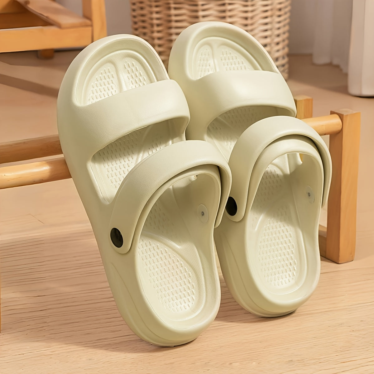 [Comfortable EVA Sandals] Grace Women's EVA Slide Sandals | Lightweight Comfortable Open-Toe Double Strap Indoor/Outdoor Slippers, Casual Shoes for All Seasons - Perfect Valentine's Gift, Minimalist Strappy Sandals