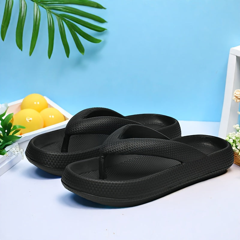 [Comfort Beach Sandals] Lightweight EVA Women's Beach Sandals | Slip-On Flat Sole Summer Slippers with Cushioned Comfort, 4 Colors (Beige/White/Light Grey/Dark Grey) for Poolside, Casual & Outdoor Wear