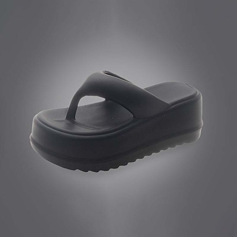 [ASHALI EVA Sandals] ASHALI Women's 7cm Thick Sole EVA Slide Sandals | Open-Toe Summer Slippers with Black & White Straps, Comfortable Indoor/Outdoor Use, Casual Footwear, Minimalist Design, Durable Footwear