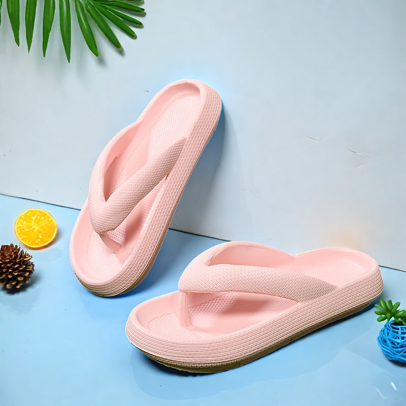 [Comfort Beach Sandals] Lightweight EVA Women's Beach Sandals | Slip-On Flat Sole Summer Slippers with Cushioned Comfort, 4 Colors (Beige/White/Light Grey/Dark Grey) for Poolside, Casual & Outdoor Wear