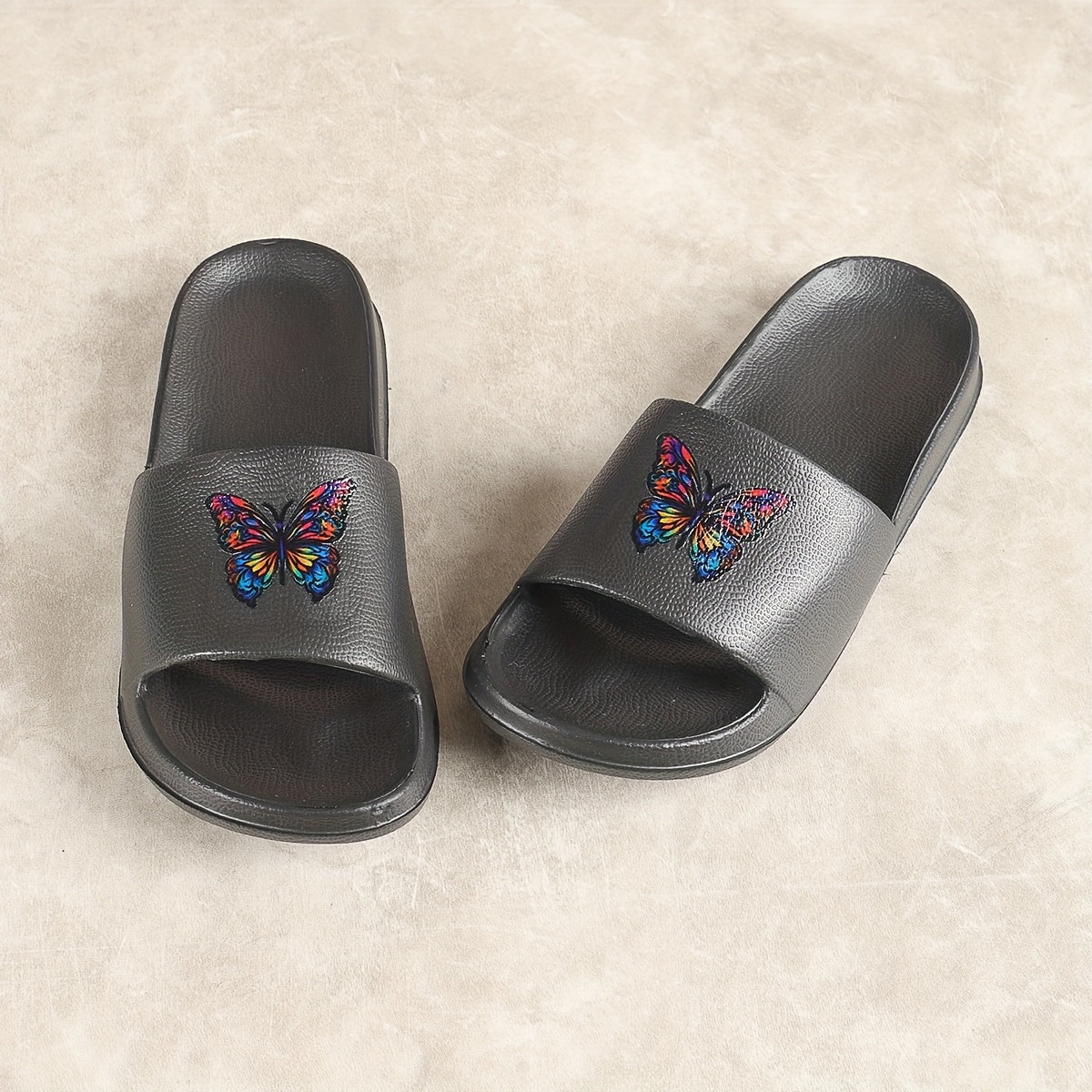 Women'S Summer EVA Slide Sandals with Vibrant Butterfly Print - Lightweight, Durable, and Comfortable Thick Sole for Indoor/Outdoor Wear, Casual Slip-On Design, Indoor Footwear | Vibrant Sandals | EVA Material