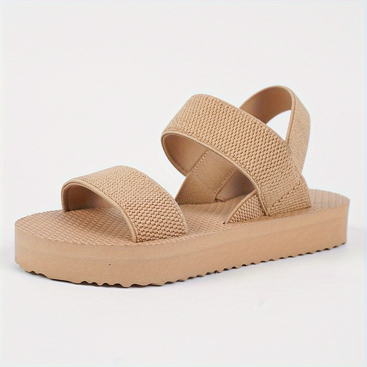 [Summer Elastic Flat Slippers] Women's Flat Slippers Summer Summer Elastic Band Flat Slippers Women's Thick Sole Slippers Fashionable Outdoor Slippers