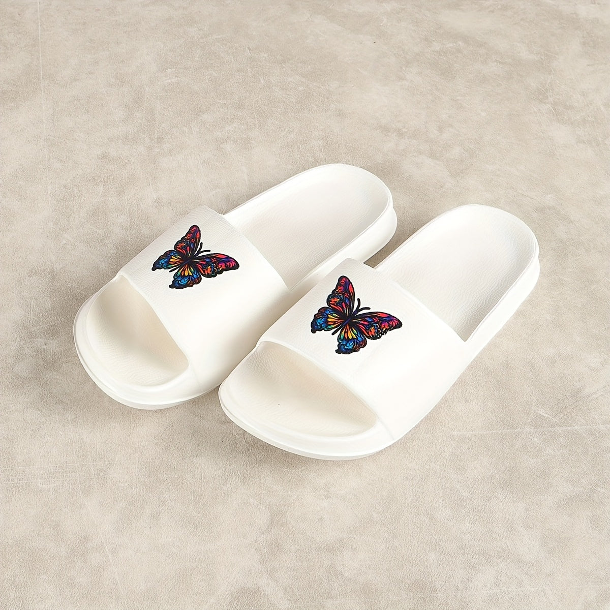 Women'S Summer EVA Slide Sandals with Vibrant Butterfly Print - Lightweight, Durable, and Comfortable Thick Sole for Indoor/Outdoor Wear, Casual Slip-On Design, Indoor Footwear | Vibrant Sandals | EVA Material