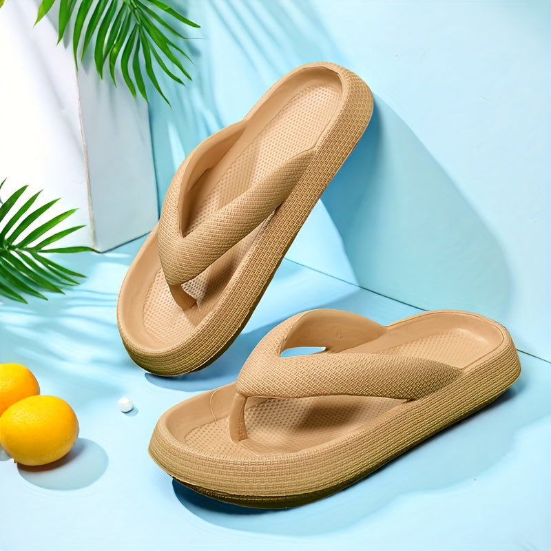 [Comfort Beach Sandals] Lightweight EVA Women's Beach Sandals | Slip-On Flat Sole Summer Slippers with Cushioned Comfort, 4 Colors (Beige/White/Light Grey/Dark Grey) for Poolside, Casual & Outdoor Wear