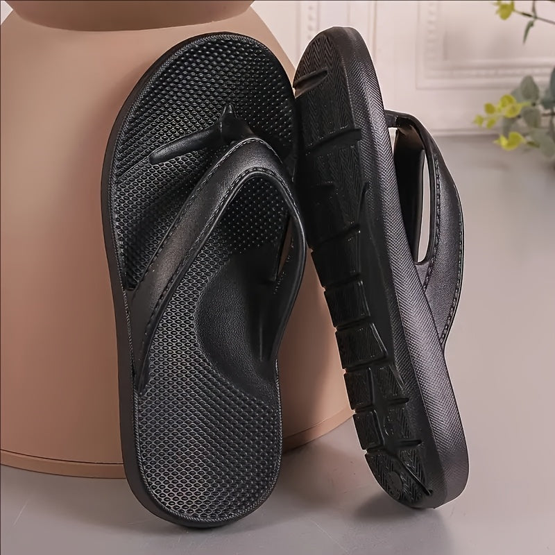 [Lightweight Sandals] Lightweight Women's Slide Sandals | Slip-On Open-Toe Flat Sole Beach Shoes, All-Season Casual Comfort in Black & Navy Blue