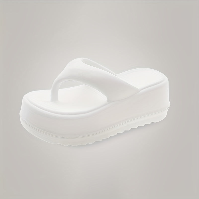 [ASHALI EVA Sandals] ASHALI Women's 7cm Thick Sole EVA Slide Sandals | Open-Toe Summer Slippers with Black & White Straps, Comfortable Indoor/Outdoor Use, Casual Footwear, Minimalist Design, Durable Footwear
