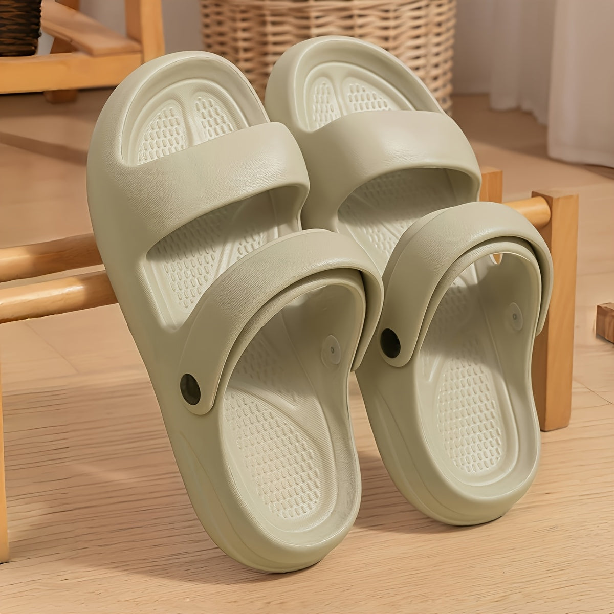 [Comfortable EVA Sandals] Grace Women's EVA Slide Sandals | Lightweight Comfortable Open-Toe Double Strap Indoor/Outdoor Slippers, Casual Shoes for All Seasons - Perfect Valentine's Gift, Minimalist Strappy Sandals