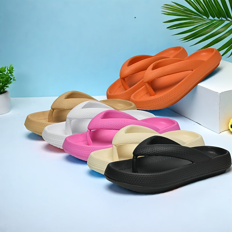 [Comfort Beach Sandals] Lightweight EVA Women's Beach Sandals | Slip-On Flat Sole Summer Slippers with Cushioned Comfort, 4 Colors (Beige/White/Light Grey/Dark Grey) for Poolside, Casual & Outdoor Wear
