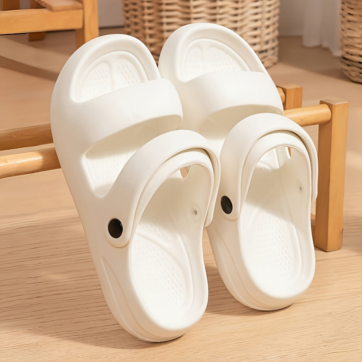[Comfortable EVA Sandals] Grace Women's EVA Slide Sandals | Lightweight Comfortable Open-Toe Double Strap Indoor/Outdoor Slippers, Casual Shoes for All Seasons - Perfect Valentine's Gift, Minimalist Strappy Sandals
