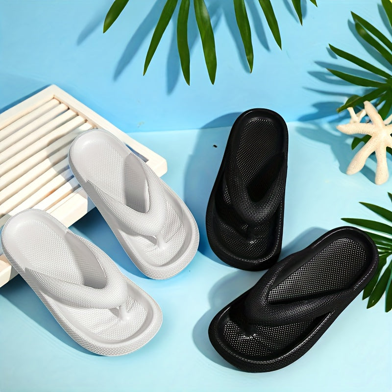 [Comfort Beach Sandals] Lightweight EVA Women's Beach Sandals | Slip-On Flat Sole Summer Slippers with Cushioned Comfort, 4 Colors (Beige/White/Light Grey/Dark Grey) for Poolside, Casual & Outdoor Wear
