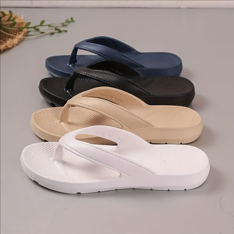 [Lightweight Sandals] Lightweight Women's Slide Sandals | Slip-On Open-Toe Flat Sole Beach Shoes, All-Season Casual Comfort in Black & Navy Blue