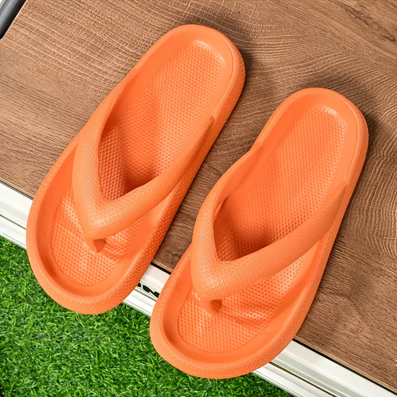 [Vibrant EVA Flip Flops] Soft & Cushioned EVA Flip Flops for Women & Men - Vibrant Orange Beach Slides with Non-Slip Sole, Lightweight & Comfortable for Summer, Bath, Spa, and Walking | Vibrant Flip Flops | EVA Sandals