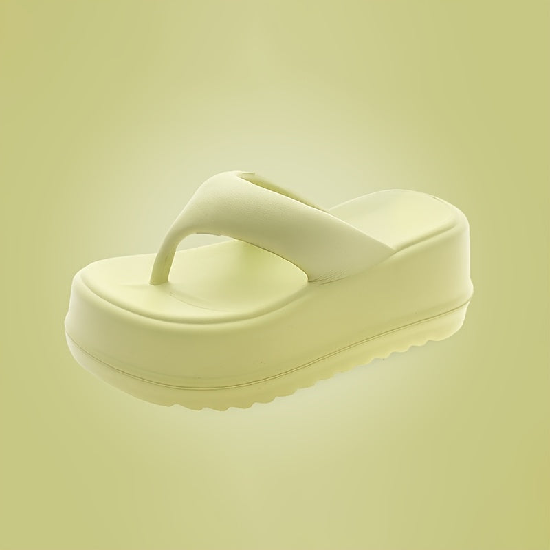 [ASHALI EVA Sandals] ASHALI Women's 7cm Thick Sole EVA Slide Sandals | Open-Toe Summer Slippers with Black & White Straps, Comfortable Indoor/Outdoor Use, Casual Footwear, Minimalist Design, Durable Footwear